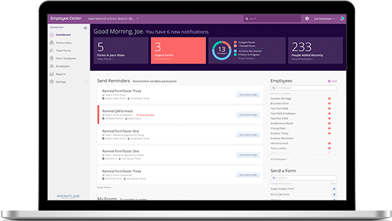 screenshot of Frontline Insights Platform